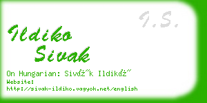 ildiko sivak business card